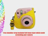 Cartoon Fuji Mini PU Leather Shoulder Carrying Case Bag for Fujifilm Instax Mini 8 - Yellow