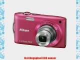 Nikon COOLPIX S3300 16 MP Digital Camera with 6x Zoom NIKKOR Glass Lens and 2.7-inch LCD (Pink)