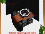 Gariz Genuine Leather XS-CHA6000CM Camera Metal Half Case for Sony Alpha A6000 Camel Brown