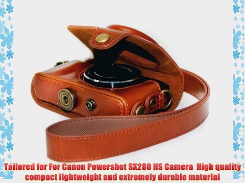 MegaGear Ever Ready Protective Fitted Ligth Brown Leather Camera Case Bag for For Canon PowerShot