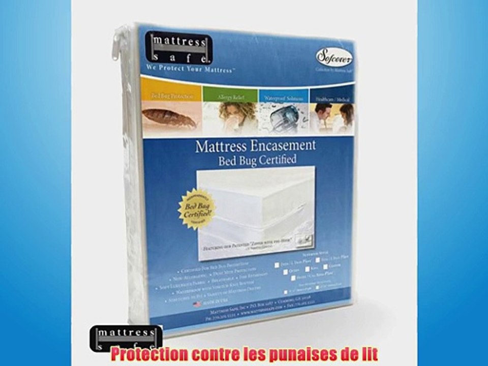Anti punaise de lit housses de matelas Mattress Safe 160 x 200 x17