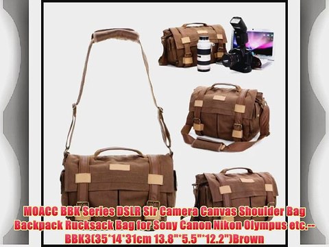 MOACC BBK Series DSLR Slr Camera Canvas Shoulder Bag Backpack Rucksack Bag for Sony Canon Nikon