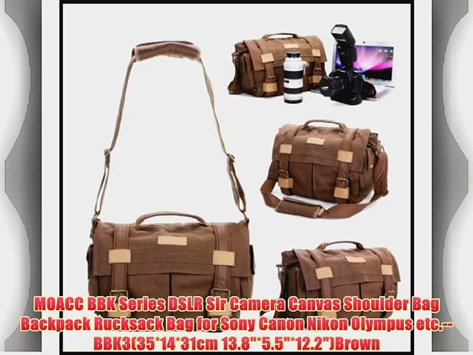 MOACC BBK Series DSLR Slr Camera Canvas Shoulder Bag Backpack Rucksack Bag for Sony Canon Nikon