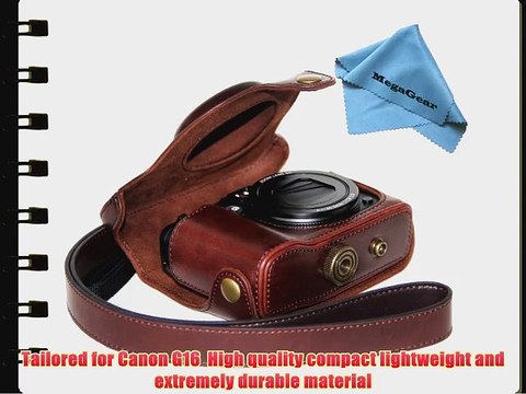 MegaGear Ever Ready Protective Dark Brown Leather Camera Case Bag for Canon PowerShot G16