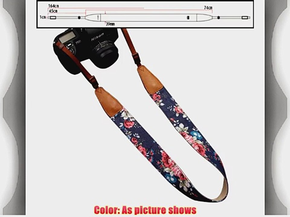 Print Denim/Leather Camera Shoulder Neck Strap for Leica Fuji Olympus 7134 !Beautiful Strap