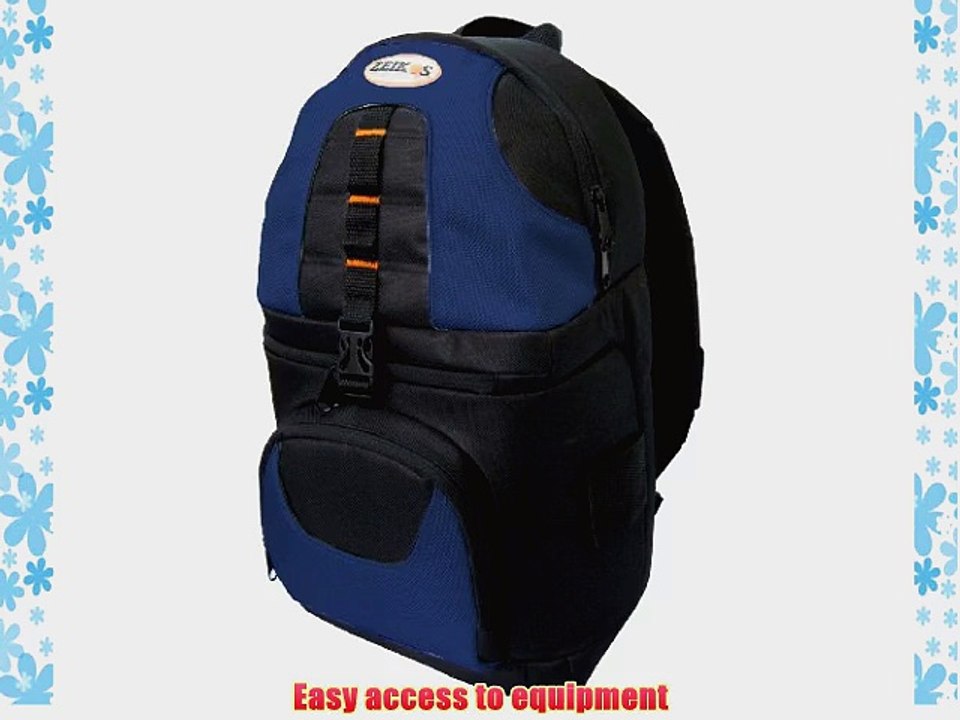 Zeikos ZE-BP2-BL Deluxe backpack for SLR and video cameras and accessories -Black