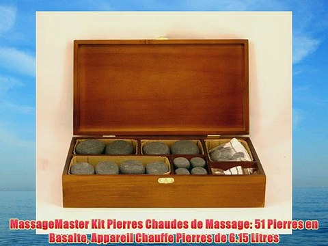 MassageMaster Kit Pierres Chaudes de Massage: 51 Pierres en Basalte Appareil Chauffe Pierres