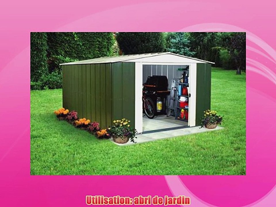 Chalet-Jardin GH109H Abri M?tal pour Jardin Acier Galvanis? Vert/Cr?me