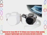 MegaGear Ever Ready Protective White Leather Camera Case  Bag for Sony NEX-5T 16-50mm Lens