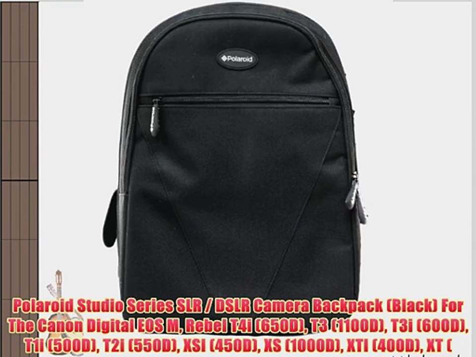 Polaroid Studio Series SLR / DSLR Camera Backpack (Black) For The Canon Digital EOS M Rebel