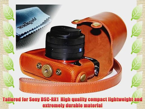 MegaGear Ever Ready Protective Light Brown Leather Camera Case Bag for Sony DSC-RX1 RX1