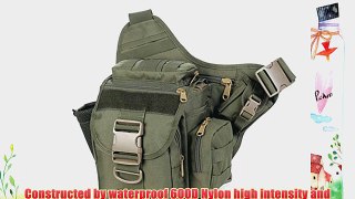 iBaste Tactical Sling Shoulder Bag DSLR Camera Lens Pocket Camo Messenger Bag (Green)
