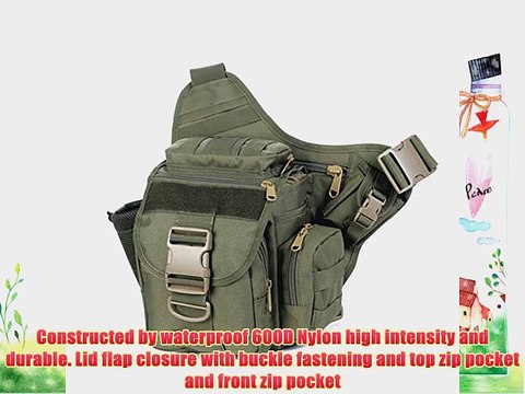 iBaste Tactical Sling Shoulder Bag DSLR Camera Lens Pocket Camo Messenger Bag (Green)