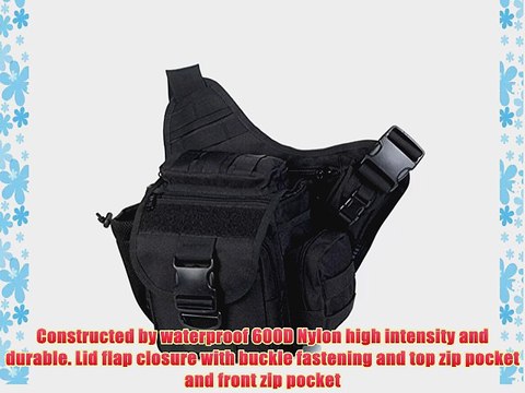 iBaste Tactical Sling Shoulder Bag DSLR Camera Lens Pocket Camo Messenger Bag (Black)