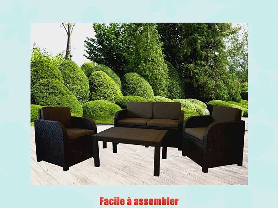 Chalet-Jardin 12SAINTTROPEZ Salon Bas de Jardin PVC Gris Anthracite 129 x 63 x 77 cm