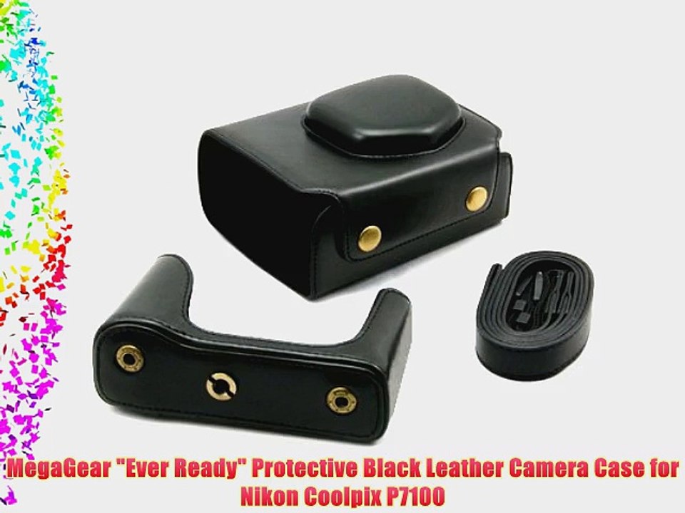 MegaGear Ever Ready Protective Black Leather Camera Case for Nikon Coolpix P7100