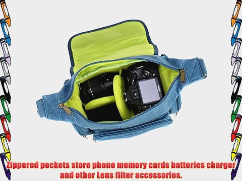 Evecase Medium Classic DSLR Camera Messenger Bag for Canon 60D 70D 6D 7D SL1 T5i T5 T4i T3i