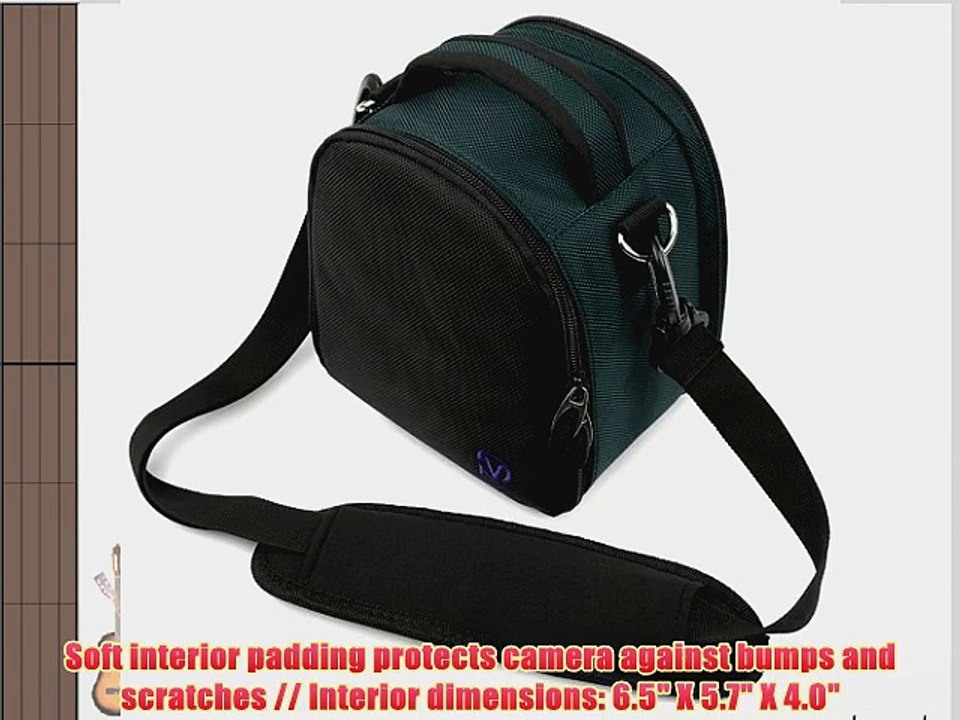 Elegant Laurel Navy Blue Handbag Camera Bag with Rear Accessory Pocket and Shoulder Strap for