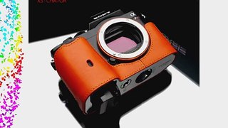 Gariz Genuine Leather XS-CHA7R Camera Metal Half Case for Sony Alpha A7S A7R A7 Orange