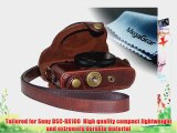 MegaGear Ever Ready Protective Brown Leather Camera Case  Bag for Sony DSC-RX100 RX100 (NOT