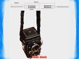 Black Genuine Leather Camera Shoulder Neck Strap for Rolleiflex SLR DSLR 2303