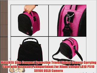 Download Video: MAGENTA Slim Compact Protective Travel Digital Camera Carrying Case with Accessory Compartment