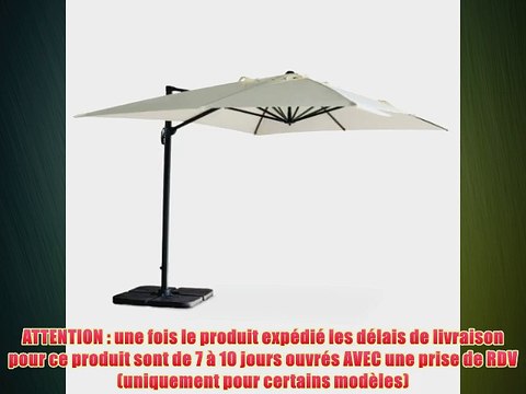 Alice's Garden - Parasol d?port? rectangulaire 3 x 4 m haut de gamme - St. Jean de Luz - Ecru