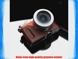 Gariz Genuine Leather HG-GM1BR Camera Metal Half Case for Panasonic Lumix DMC-GM1 GM1 Brown