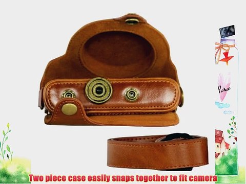Camson Leather Vintage Case for Sony Cyber-Shot DSC-RX100M II DSC-RX100B and RX200 (Light Brown)