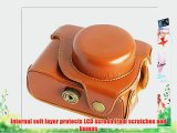 MegaGear Ever Ready Protective Light Brown Leather Camera Case Bag for Canon PowerShot G1X