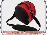 Elegant Laurel DSLR Red Handbag Camera Bag with Top Handle Rear Accessories Pocket and Adjustable