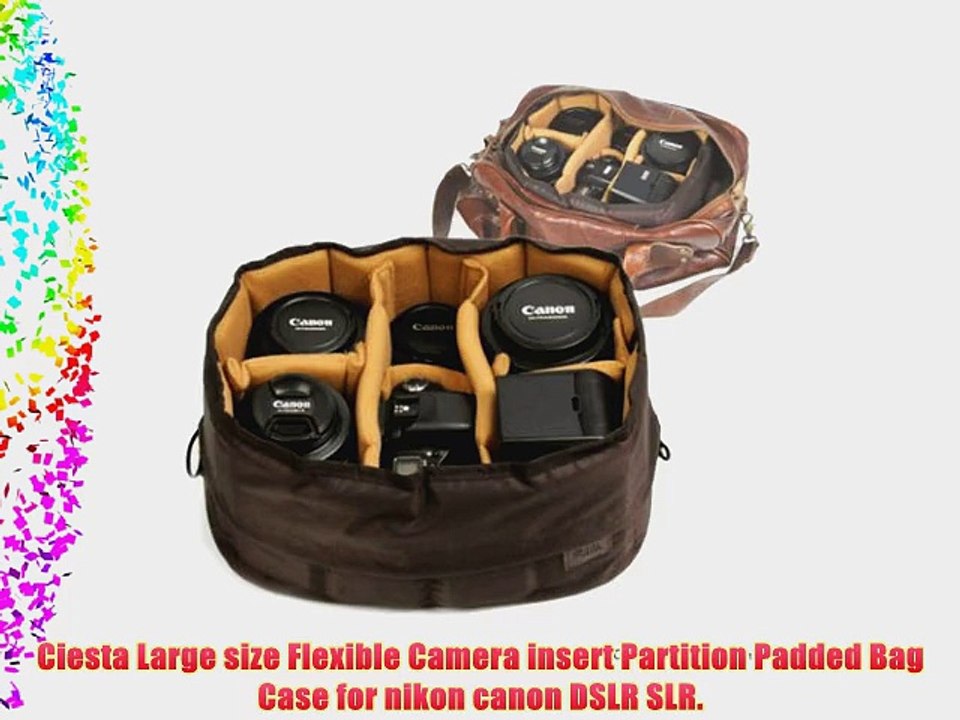 Ciesta Flexible Camera Partition Padded Bag Case for Nikon Canon Sony DSLR SLR L SIZE