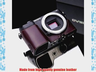 Gariz Genuine Leather XS-CHNEX7BR Camera Metal Half Case for Sony NEX7 NEX-7 Brown