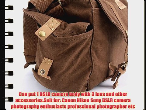 Eggsnow DSLR Camera Bag Anti-theft Waterproof Canvas One Shoulder Bag (Put 1 Camera 4 lens