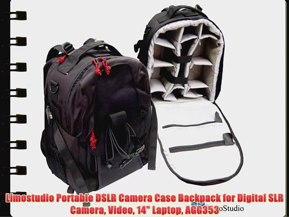 Limostudio Portable DSLR Camera Case Backpack for Digital SLR Camera Video 14 Laptop AGG353
