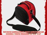 Protective Laurel Red Handbag Camera Bag with Padded Compartment and Adjustable Shoulder Strap