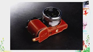 Vintage Tan Genuine Handmade Camera Half Leather Case Bag Cover for Sony NEX 7 NEX7 (Bottom