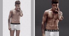 How Bieber Actually Looked In The Calvin Klein Ad Before Photoshop