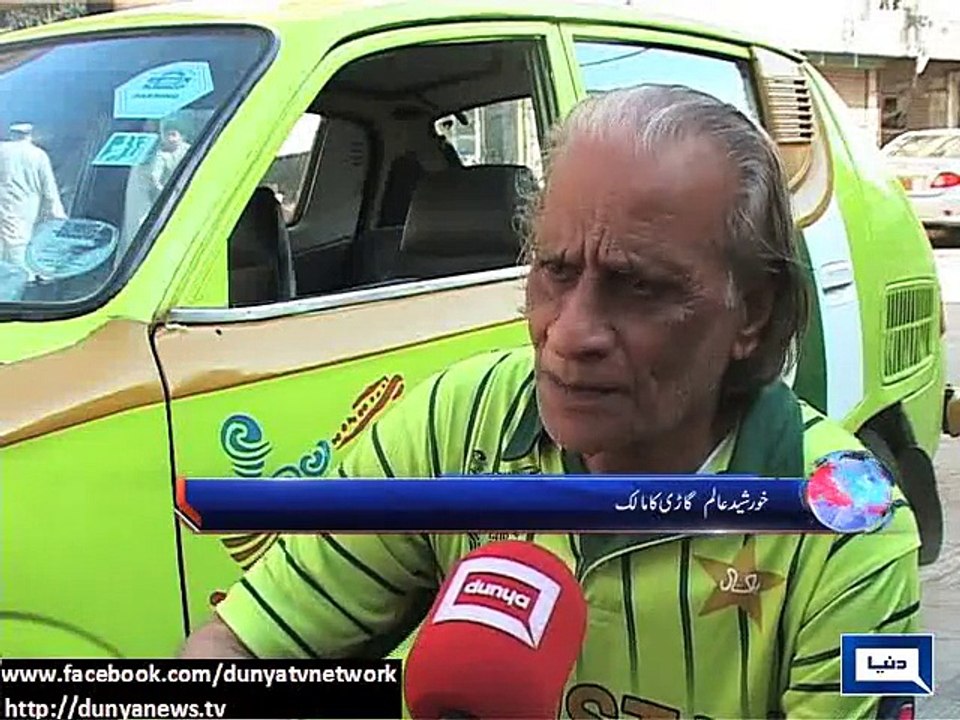 Man decorates car like 'Green Team' kit