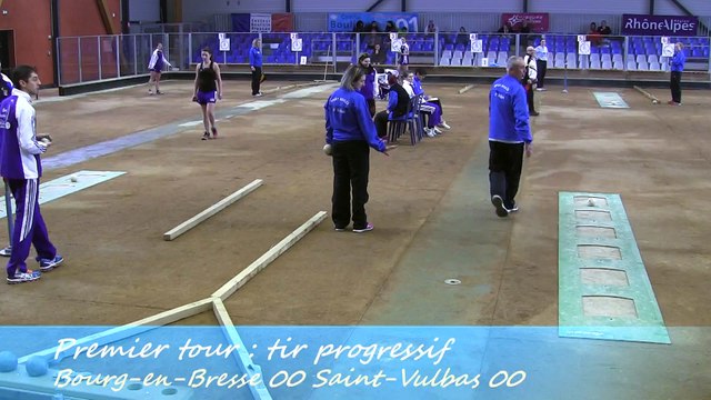 Premier tour, tir progressif, Bourg-en-Bresse contre Saint-Vulbas, Sport Boules, J7 Elite Féminine, Saison 2014 /2015