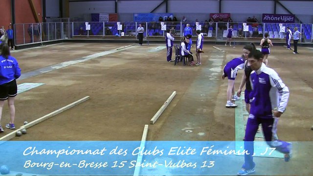Troisième tour, tir rapide en double, Bourg-en-Bresse contre Saint-Vulbas, Sport Boules, J7 Elite Féminine, Saison 2014 /2015