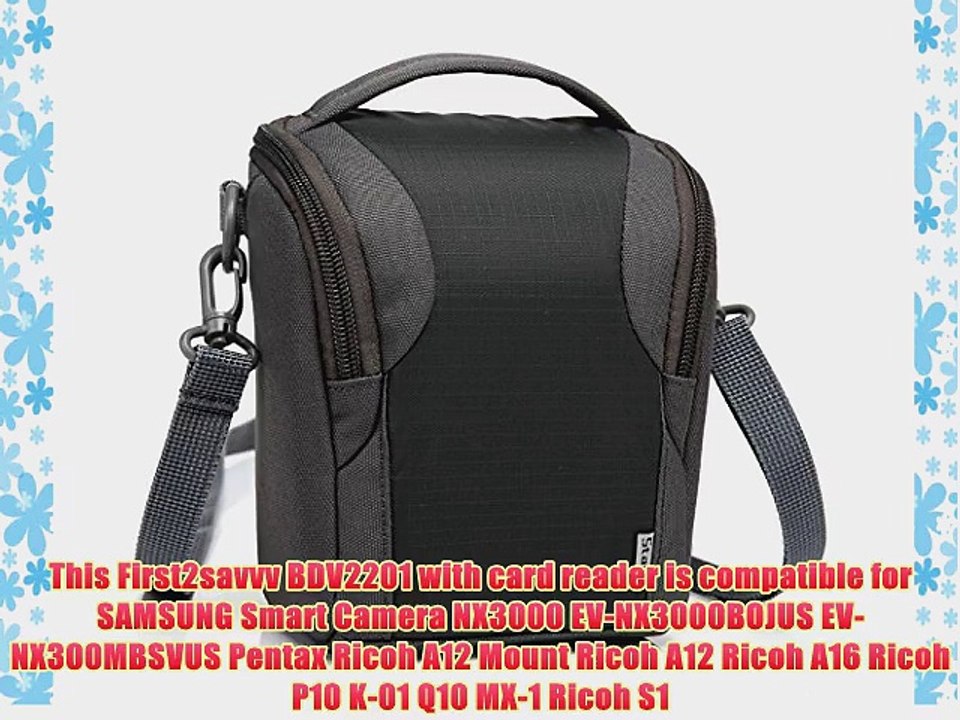 First2savvv BDV2201 black premium quality tough nylon camera case bag for SAMSUNG Smart Camera