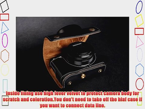 Handmade Genuine real Leather Full Camera Case bag cover for Canon G1X Mark II M2 Black Color