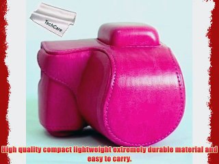 TechCare Ever Ready Protective Leather Camera Case Bag for SONY ALPHA NEX-5T (Pink)