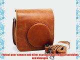 CAIUL PU Leather Fujifilm Fuji Mini 25 Film? Fuji Instax Mini 25 Case---Brown