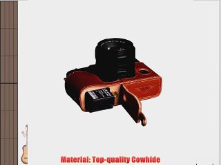 Tan Handmade Genuine Camera Half Leather Case Bag Cover for Fuji X-Pro1 X Pro1 (Bottom Open-able)