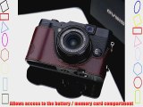 Gariz Genuine Leather XS-CHX10BR Camera Metal Half Case for Fuji Fujifilm X10 X20 Brown