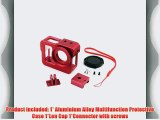 Red Aluminium Protective Housing Case Border Shell w/ Len Cap for Gopro Hero3 / 3  Camera