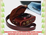 MegaGear Ever Ready Protective Leather Camera Case Bag for Canon Sx700 HS (Dark Brown)