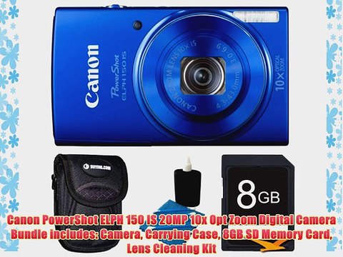 Canon PowerShot ELPH 150 IS 20MP 10x Opt Zoom Digital Camera Bundle includes: Camera Carrying